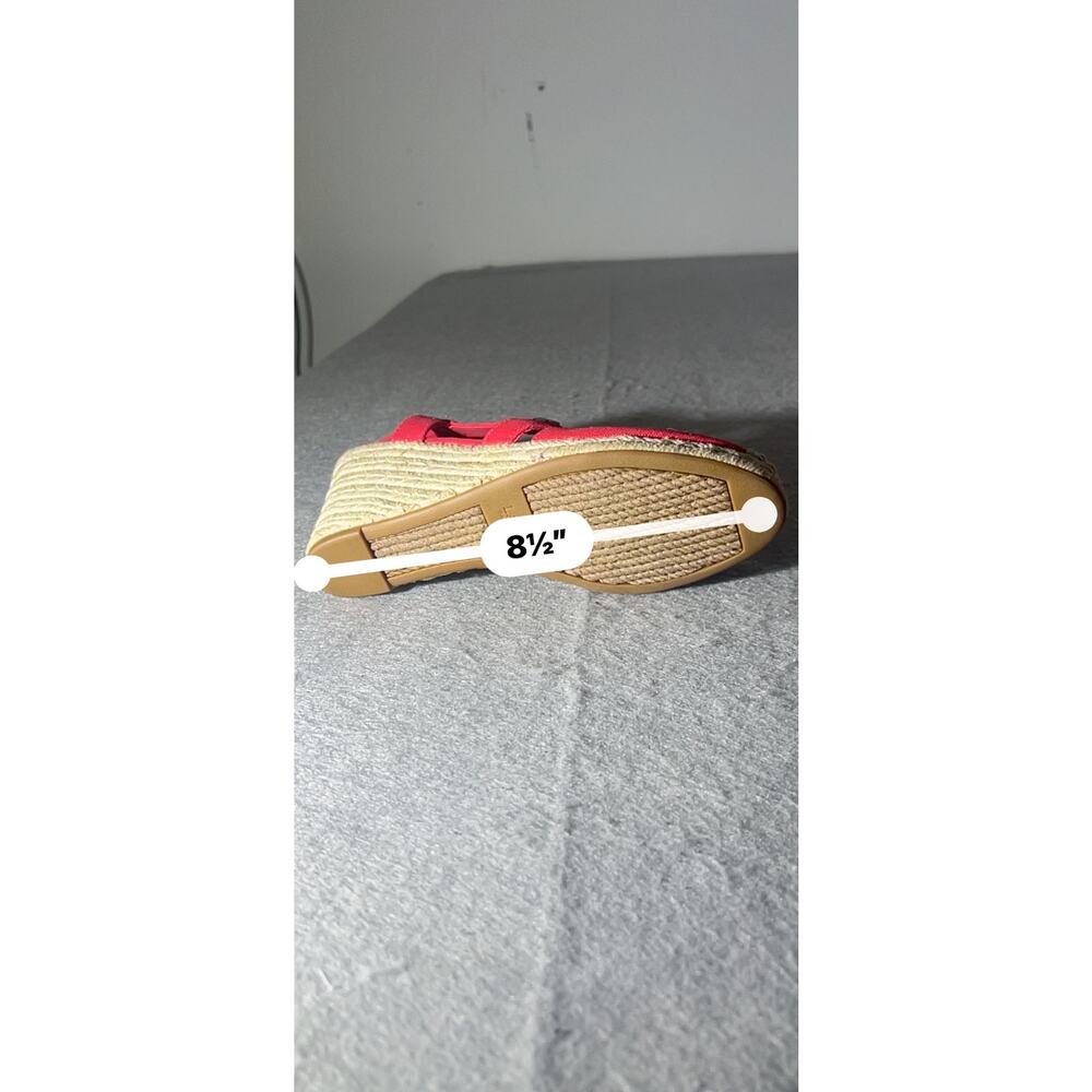 Lauren Ralph Lauren Red Espadrille Wedge Slingback Sandals - Picture 8 of 10